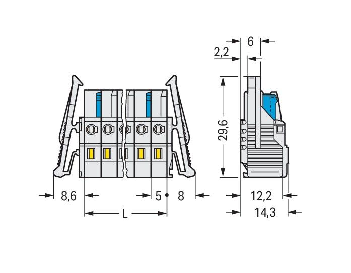 1-Leiter-Federleiste 721-110/037-000
