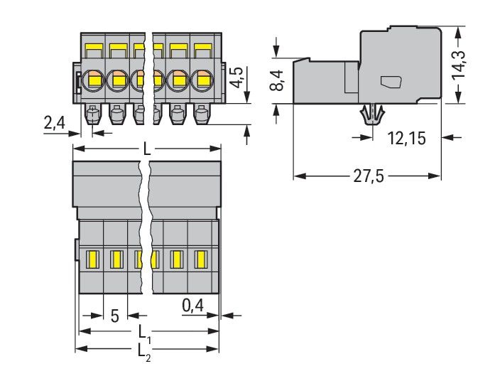 1-Leiter-Stiftleiste 231-603/018-000