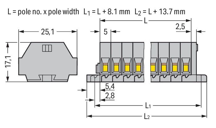 2-Leiter-Klemmenleiste 260-110