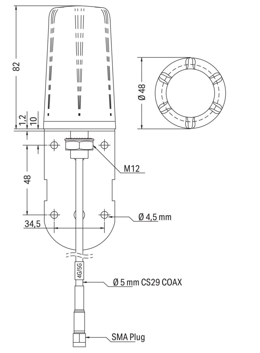 Funkantenne m. 2mAnschltg. 758-974/000-001