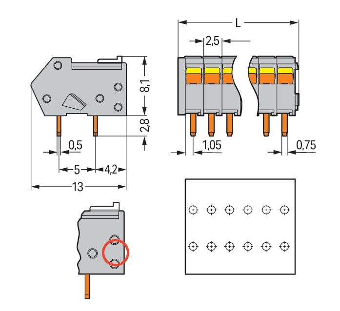 Leiterplattenklemme 218-108/000-006