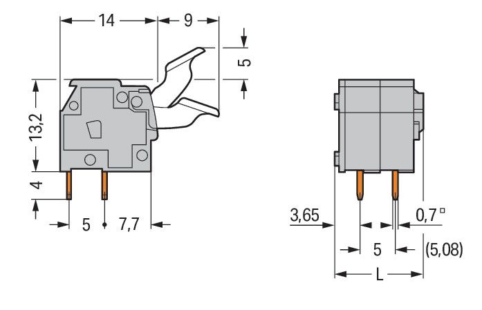 Leiterplattenklemme 255-409/333-000