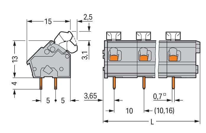 Leiterplattenklemme 256-608/334-000