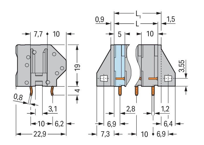 Leiterplattenklemme 745-209