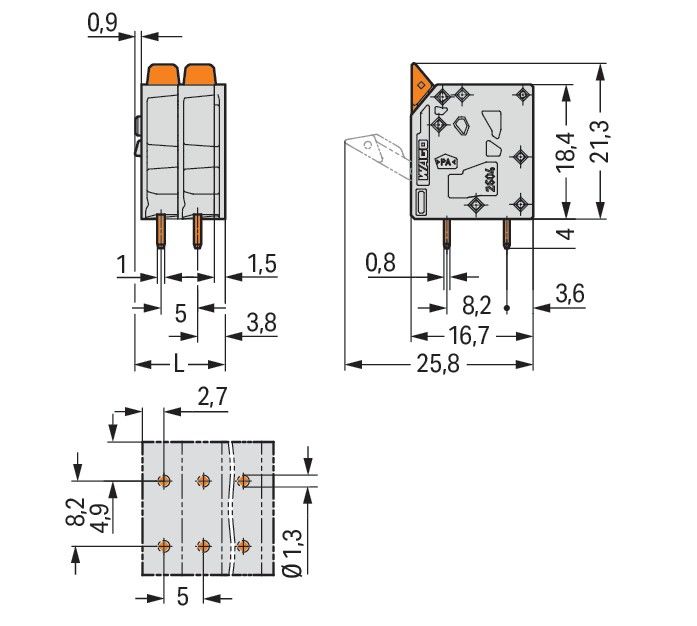 Leiterplattenklemme Hebel 2604-3106