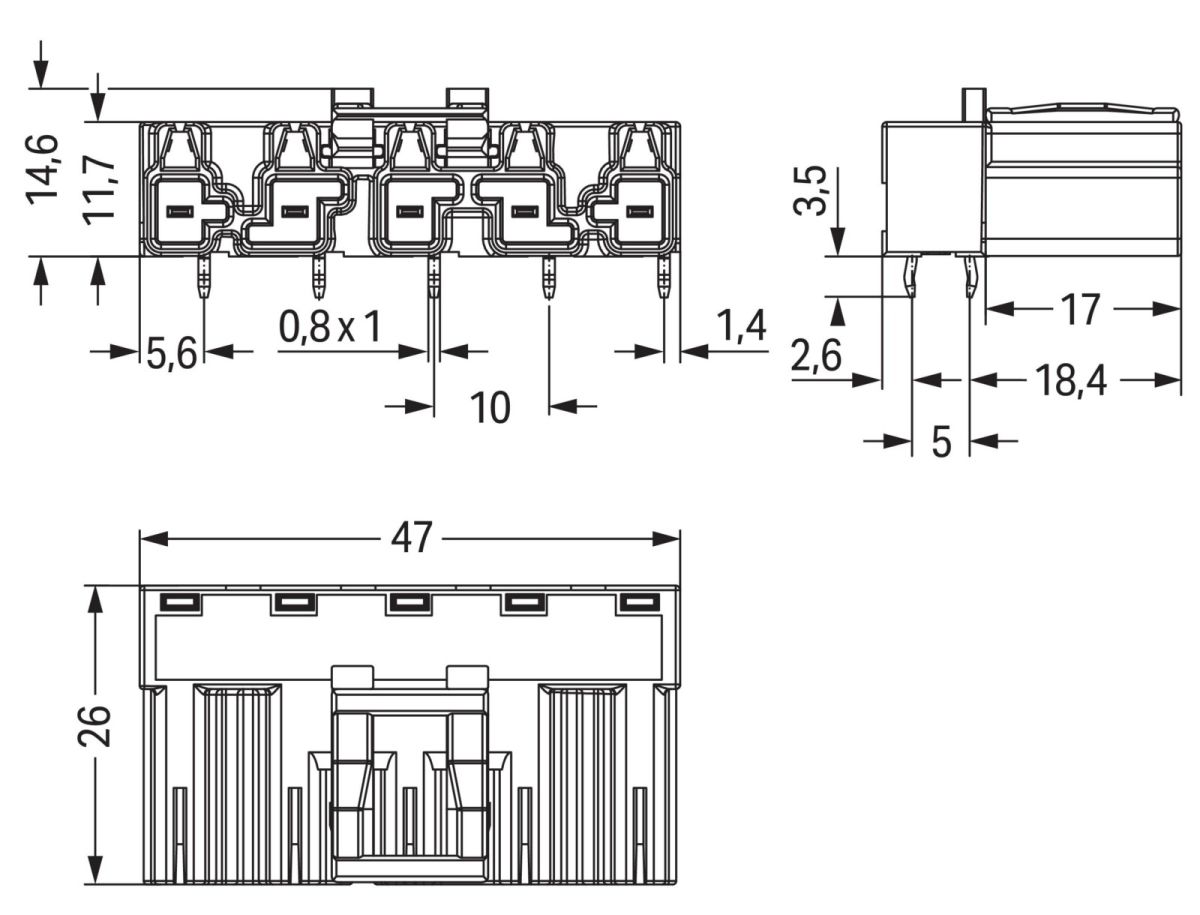 Stecker für Leiterplatten 770-895/011-000/080-