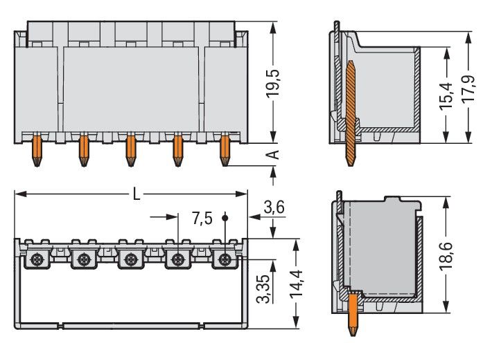 THR-Stiftleiste Lötstift 2092-3403/200-000