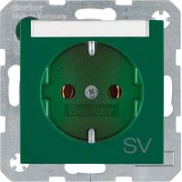 SCHUKO-Steckdose 47508913 grün glänzend Aufdruck SV
