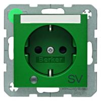 SCHUKO-Steckdose 41101913 grün matt Aufdruck SV