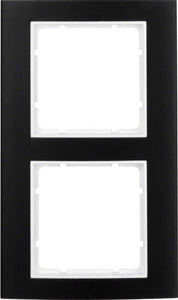 Rahmen 2-fach 10123025 alu schwarz polarweiß matt Rahmen 2-fach 10123025 alu schwarz polarweiß matt
