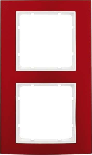 Rahmen 2-fach 10123022 alu rot polarweiß matt Rahmen 2-fach 10123022 alu rot polarweiß matt