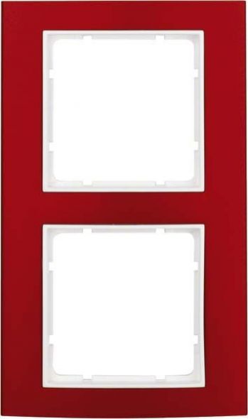 Rahmen 2-fach 10123022 alu rot polarweiß matt Rahmen 2-fach 10123022 alu rot polarweiß matt