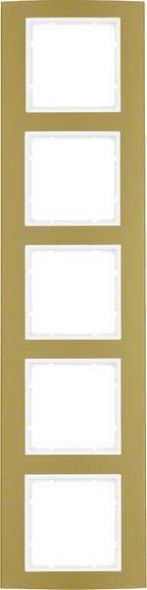 Rahmen 5-fach 10153046 alu gold polarweiß matt Rahmen 5-fach 10153046 alu gold polarweiß matt