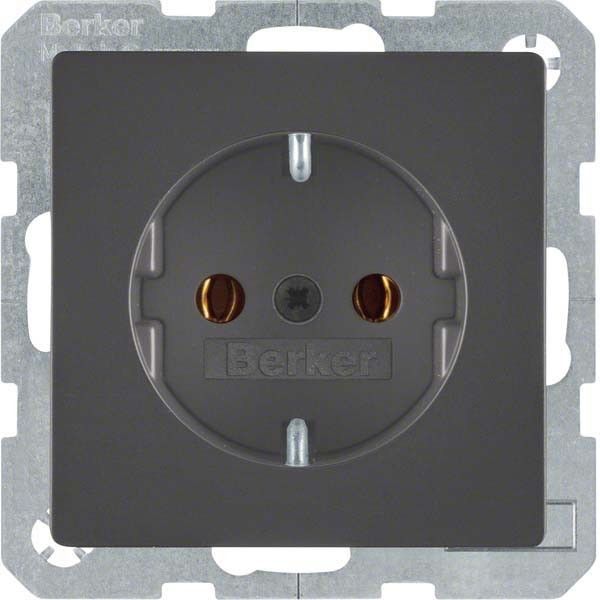 SCHUKO-Steckdose 47436086 anthrazit samt lackiert SCHUKO-Steckdose 47436086 anthrazit samt lackiert