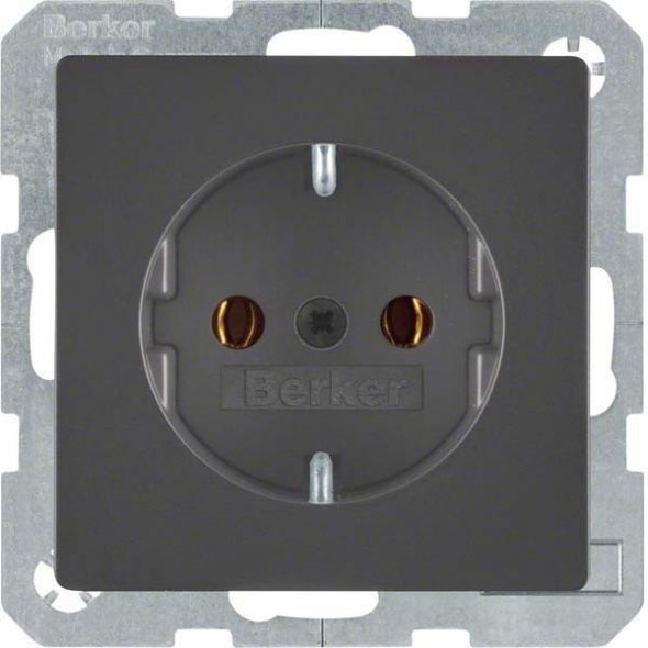 SCHUKO-Steckdose 47436086 anthrazit samt lackiert SCHUKO-Steckdose 47436086 anthrazit samt lackiert
