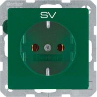 SCHUKO-Steckdose 47436003 grün samt Aufdruck SV