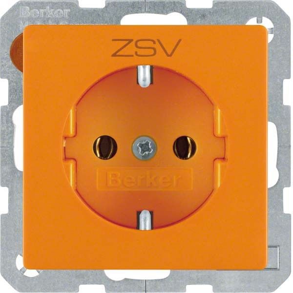 SCHUKO-Steckdose 47436007 orange samt Aufdruck ZSV SCHUKO-Steckdose 47436007 orange samt Aufdruck ZSV