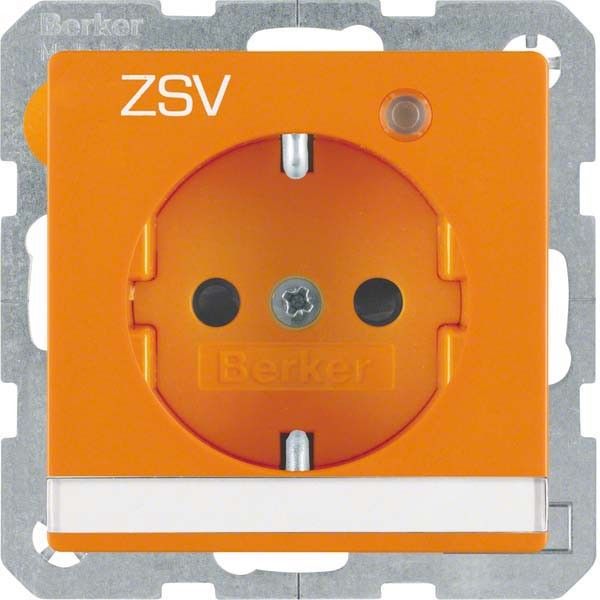 SCHUKO-Steckdose 41106014 orange samt Aufdruck ZSV SCHUKO-Steckdose 41106014 orange samt Aufdruck ZSV