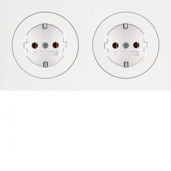 SCHUKO-Steckdose 2-fach 47202089 polarweiß glänzend SCHUKO-Steckdose 2-fach 47202089 polarweiß glänzend