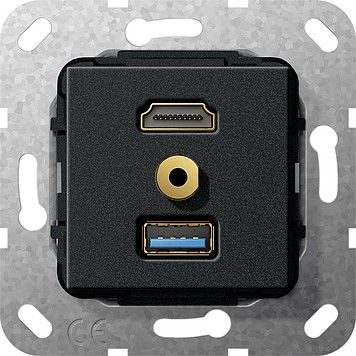 UP Tragring HDMI und USB A 568010 schwarz matt