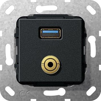 UP Tragring USB A Klinke 568610 schwarz matt