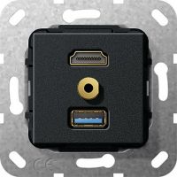 UP Tragring HDMI und USB A 568010 schwarz matt