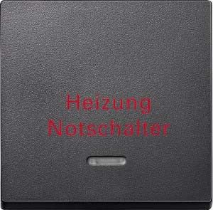 Wippe anthrazit Aufdruck Heizung Notschalter 431814 Wippe anthrazit Aufdruck Heizung Notschalter 431814