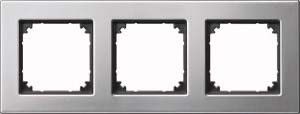 Metallrahmen M-PLAN 3-fach Platinsilber Metallrahmen M-PLAN 3-fach Platinsilber