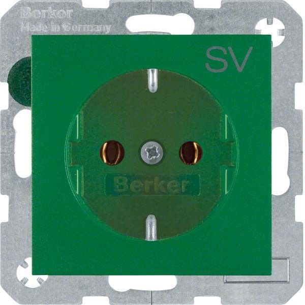 SCHUKO-Steckdose 47431903 grün matt Aufdruck SV SCHUKO-Steckdose 47431903 grün matt Aufdruck SV