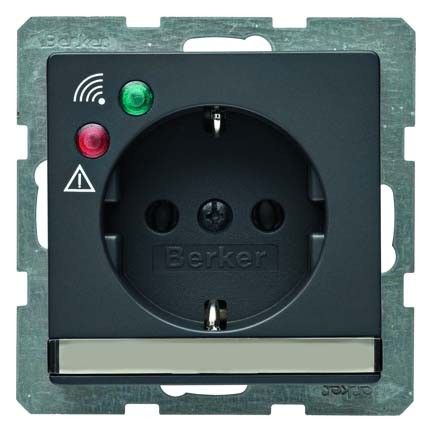 SCHUKO-Steckdose 41086086 anthrazit samt lackiert SCHUKO-Steckdose 41086086 anthrazit samt lackiert