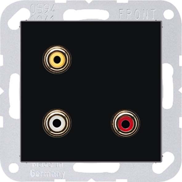 Multimediadose Cinch/Video MA A 1031 SW schwarz Multimediadose Cinch/Video MA A 1031 SW schwarz