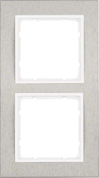 Rahmen 2-fach 10223609 edelstahl polarweiß matt Rahmen 2-fach 10223609 edelstahl polarweiß matt
