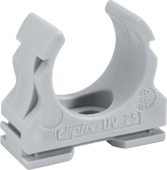 Kunststoff-Klemmschelle clipfix-UV 32 grau Kunststoff-Klemmschelle clipfix-UV 32 grau