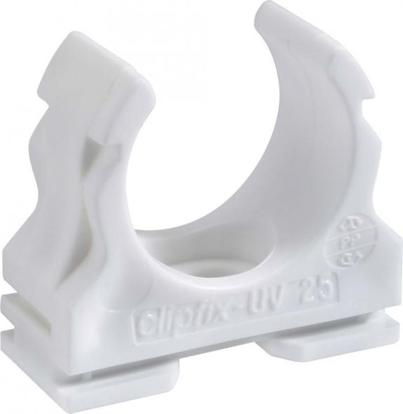 Kunststoffklemmschelle clipfix-UV 16mm weiß Kunststoffklemmschelle clipfix-UV 16mm weiß