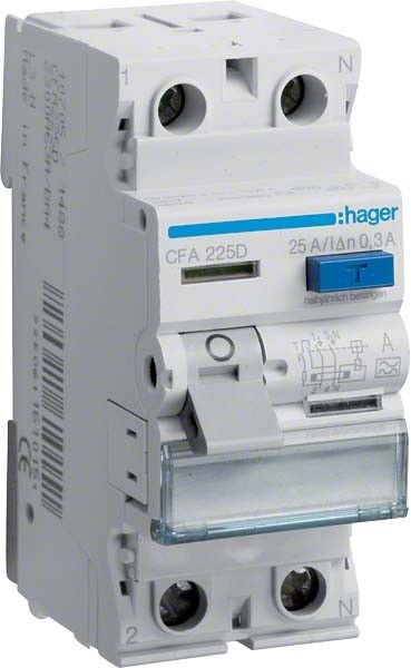 FI-Schutzschalter CFA225D 2-polig 25A 300mA Typ A FI-Schutzschalter CFA225D 2-polig 25A 300mA Typ A