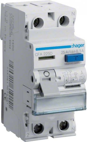 FI-Schutzschalter CFA225D 2-polig 25A 300mA Typ A FI-Schutzschalter CFA225D 2-polig 25A 300mA Typ A
