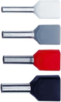 Zwillings-Aderendhülse m. Kragen blau 2 x 2,50 mm² L=10mm 873/10 Zwillings-Aderendhülse m. Kragen blau 2 x 2,50 mm² L=10mm 873/10