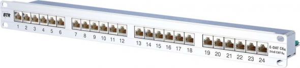 Patchfeld 24 Port Cat.6A BTR 130855C-E E-DAT 24x8 Patchfeld 24 Port Cat.6A BTR 130855C-E E-DAT 24x8