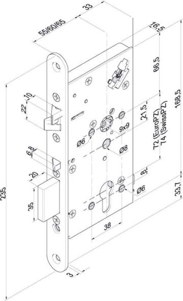 Sicherheitsschloss 709X702 709X702PZ---G41 Sicherheitsschloss 709X702 709X702PZ---G41