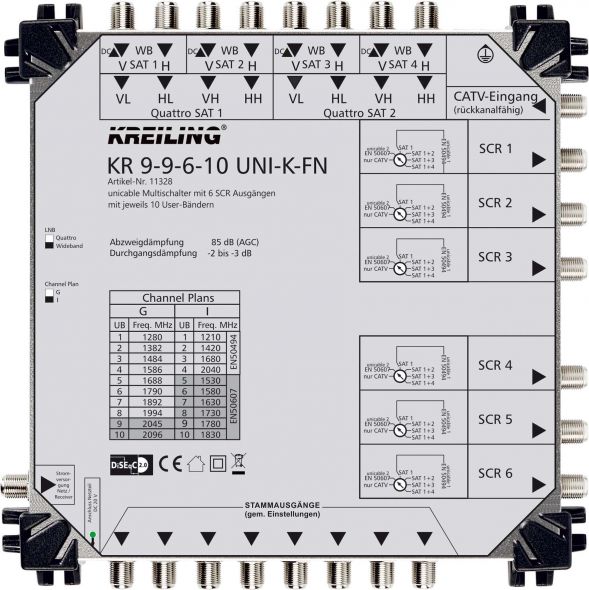 Unicable Multischalter KR 9-9-6-10 UNI-K-FN Unicable Multischalter KR 9-9-6-10 UNI-K-FN