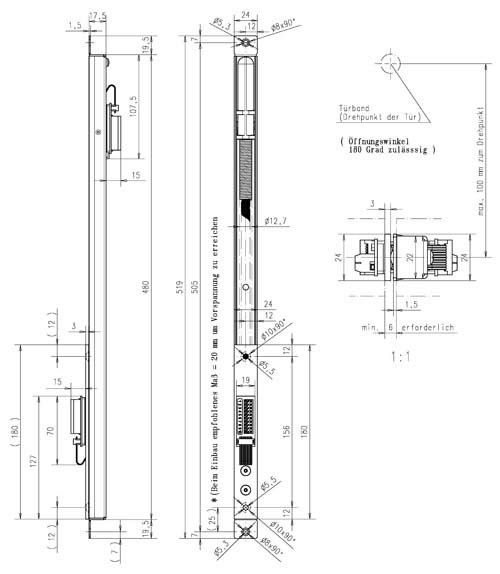 Verdeckter Kabelübergang 10314-20-----00 Verdeckter Kabelübergang 10314-20-----00