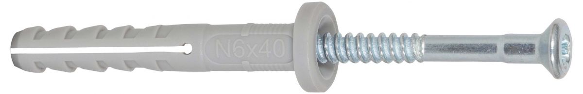 Nageldübel N 6x35/5 Flachkopf