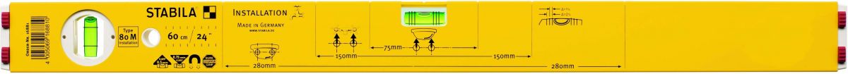 Leichtmetall-Wasserwaage 80M installat. 60cm Leichtmetall-Wasserwaage 80M installat. 60cm