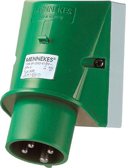 Wandgerätestecker 921 4p 16A 50-500V grün Wandgerätestecker 921 4p 16A 50-500V grün