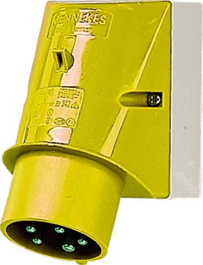 Wandgerätestecker 340 5p 16A 110V gelb Wandgerätestecker 340 5p 16A 110V gelb