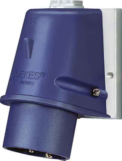 Wandgerätestecker 802 3p 32A 230V blau Wandgerätestecker 802 3p 32A 230V blau