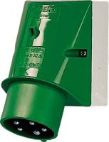 Wandgerätestecker 2668 5p 16A 50-500V grün
