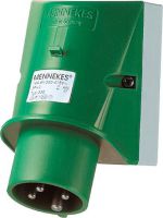 Wandgerätestecker 921 4p 16A 50-500V grün