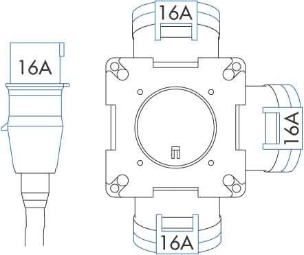 Kreuzverteiler IP44 54568 Kreuzverteiler IP44 54568