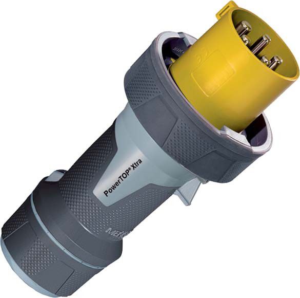 CEE Stecker PowerTOP Xtra R 13210 5p 63A 110V gelb CEE Stecker PowerTOP Xtra R 13210 5p 63A 110V gelb